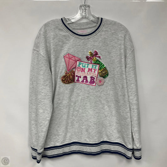 Sweatshirt Crewneck By Simply Southern In Grey, Size: M