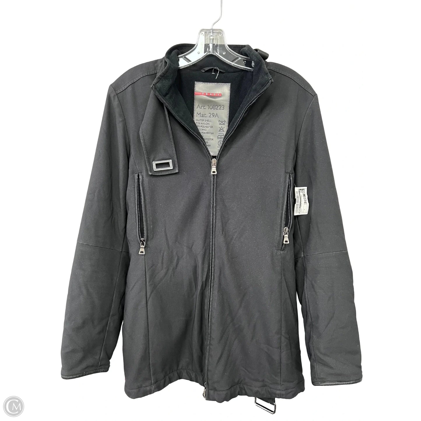 Jacket Luxury Designer By Prada In Black, Size: S