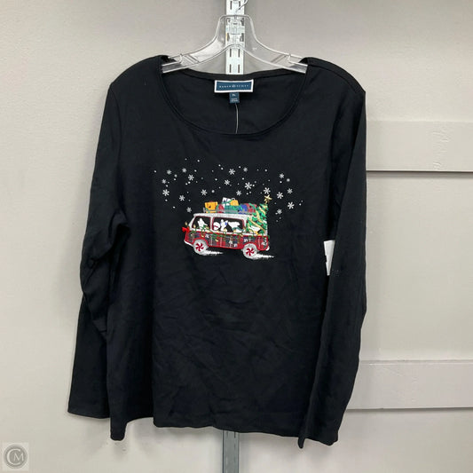Top Long Sleeve By Karen Scott In Black, Size: Xl