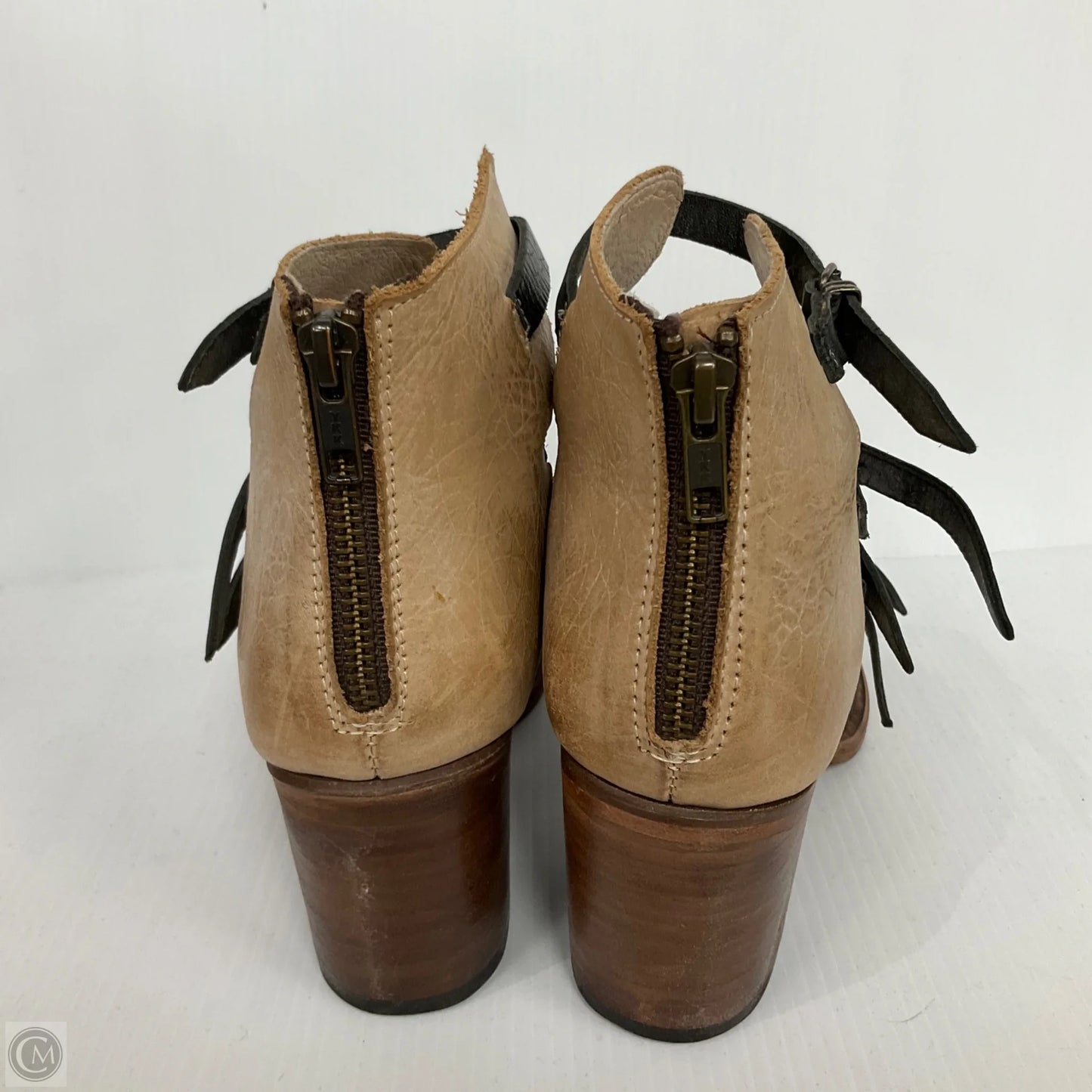 Sandals Heels Block By Freebird In Beige, Size: 10