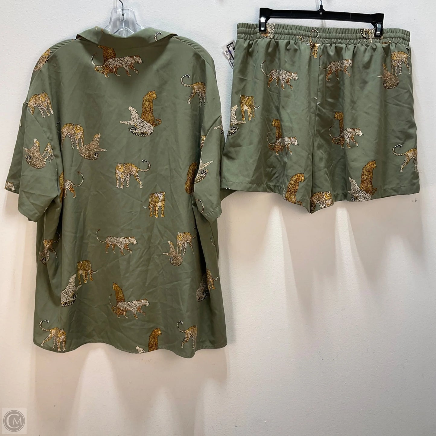 Shorts Set By Shein In Green, Size: 1x