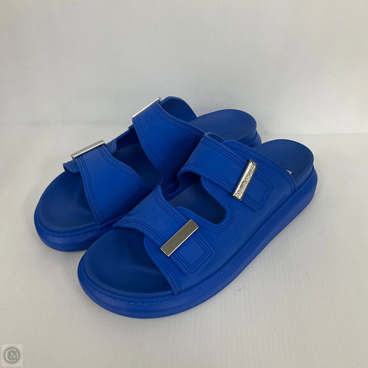 Sandals Luxury Designer By Alexander Mcqueen In Blue, Size: 12.5