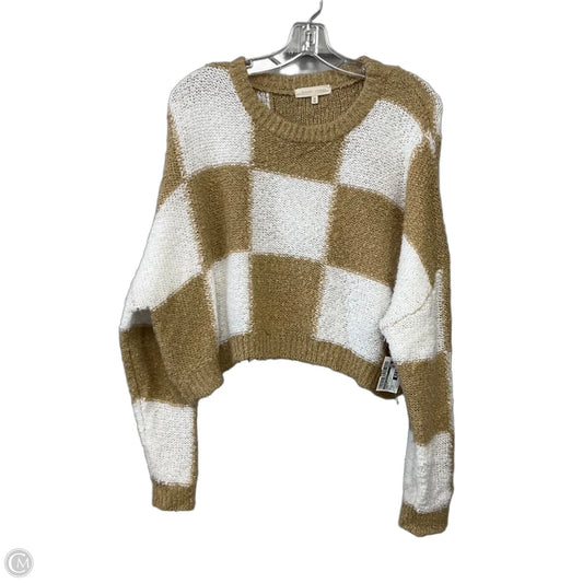 Sweater By Gilded Intent In Brown & White, Size: S