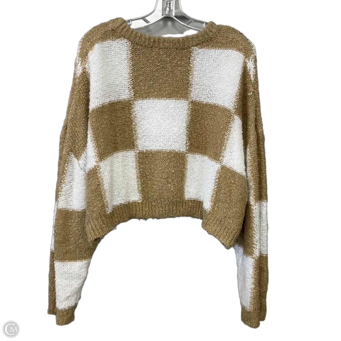 Sweater By Gilded Intent In Brown & White, Size: S