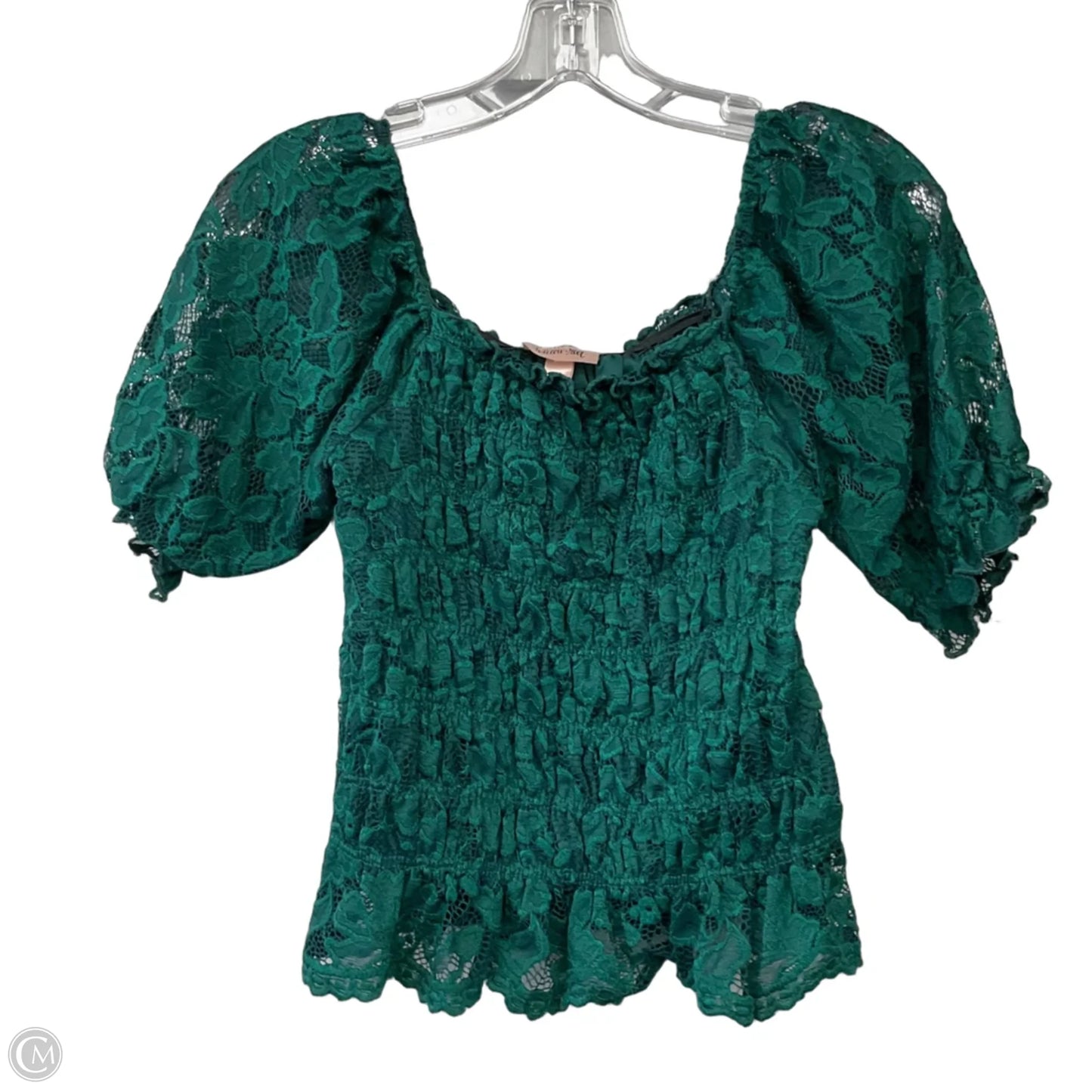 Top Short Sleeve By Willow & Root In Green, Size: S