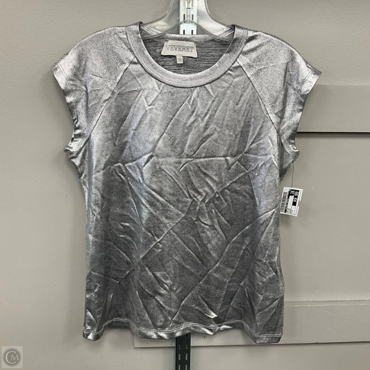 Top Short Sleeve By Veveret In Silver, Size: S