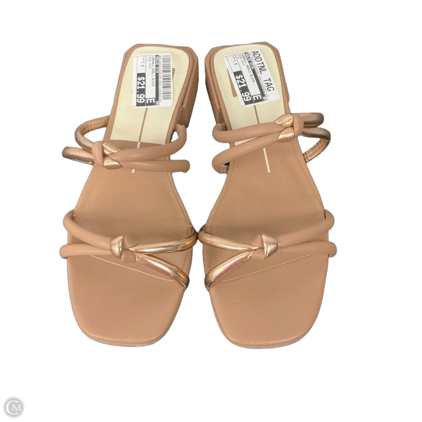 Sandals Heels Block By Dolce Vita In Rose Gold, Size: 7.5