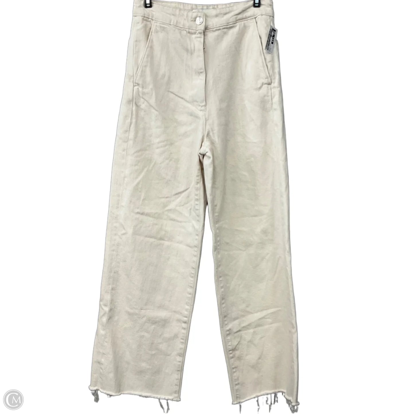 Pants Wide Leg By Zara In Cream Denim, Size: 2