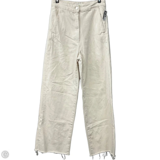 Pants Wide Leg By Zara In Cream Denim, Size: 2