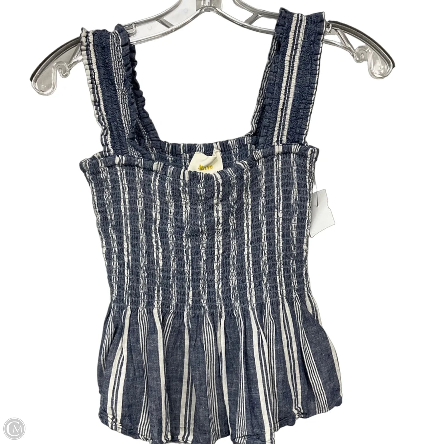 Top Sleeveless By Maeve In Blue & White, Size: Xs