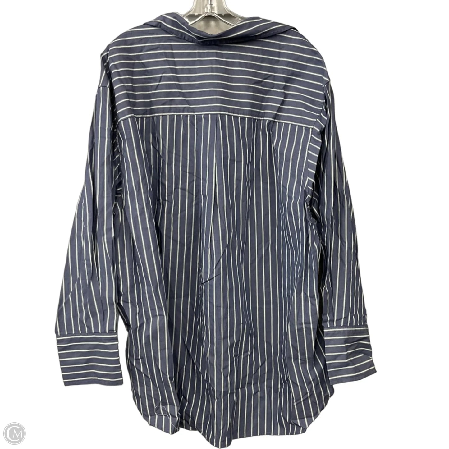 Top Long Sleeve By Gap In Blue & White, Size: Xxl