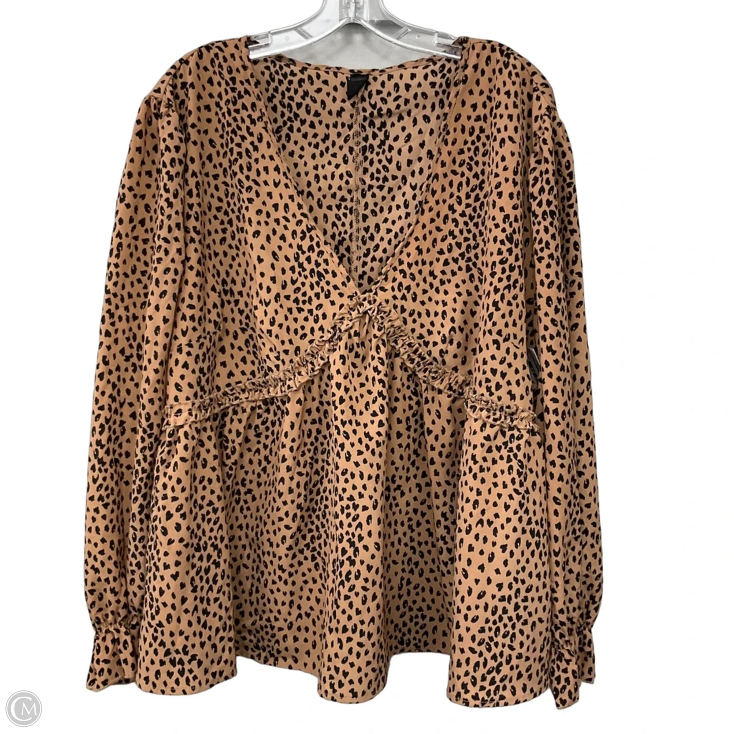 Top Long Sleeve By Shein In Animal Print, Size: 4x