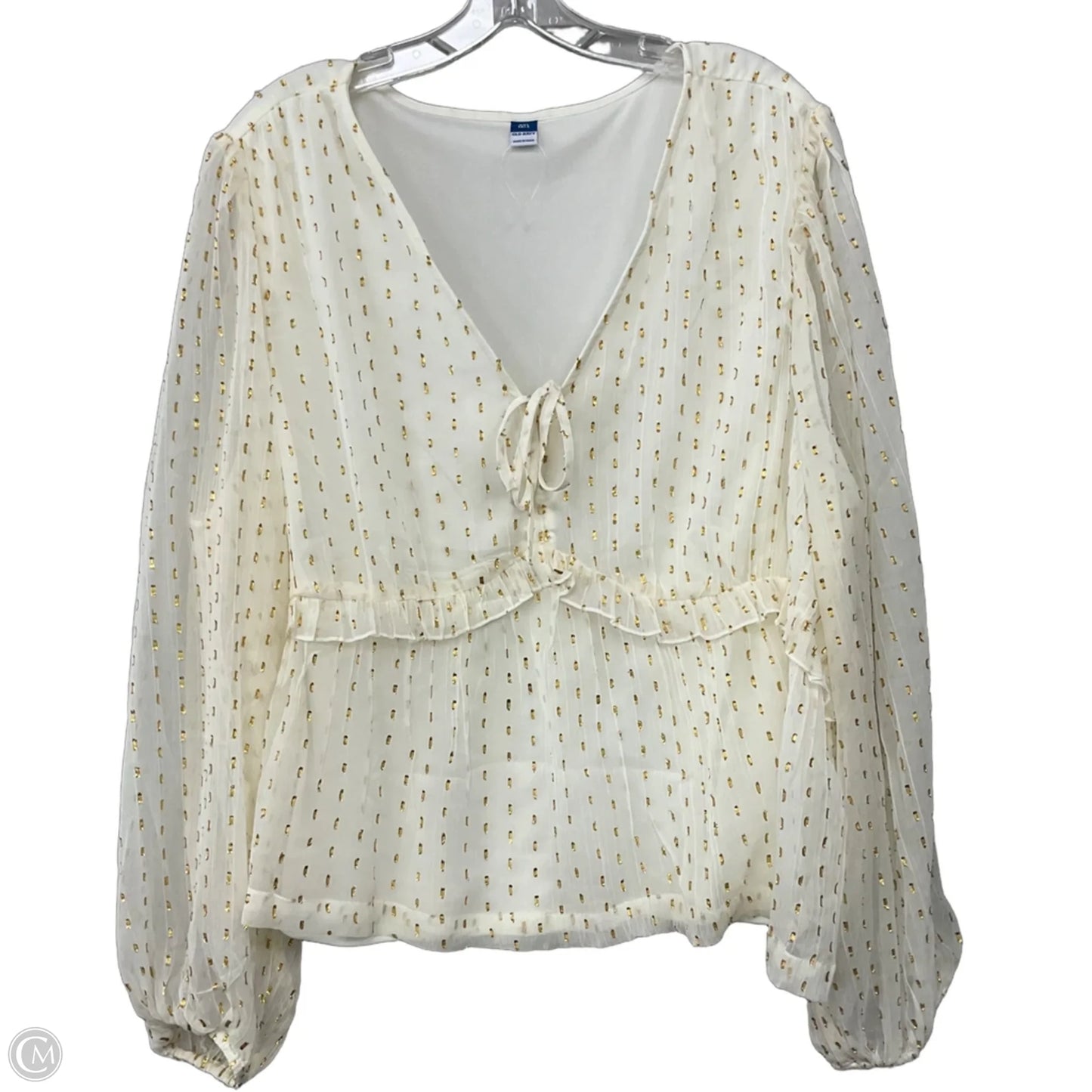 Top Long Sleeve By Old Navy In Cream, Size: Xxl