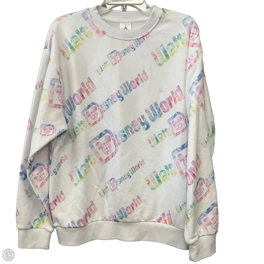 Sweatshirt Crewneck By Disney In White, Size: M