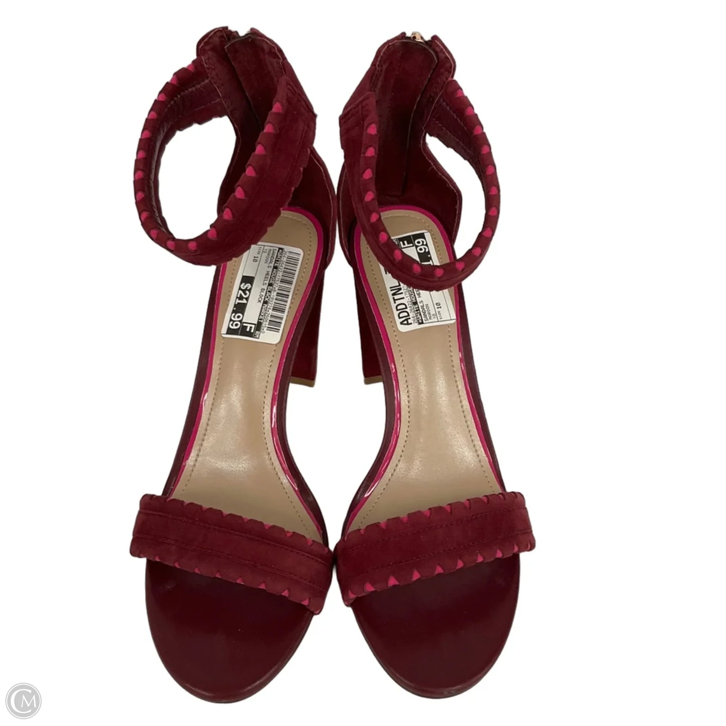 Sandals Heels Block By White House Black Market In Maroon, Size: 10