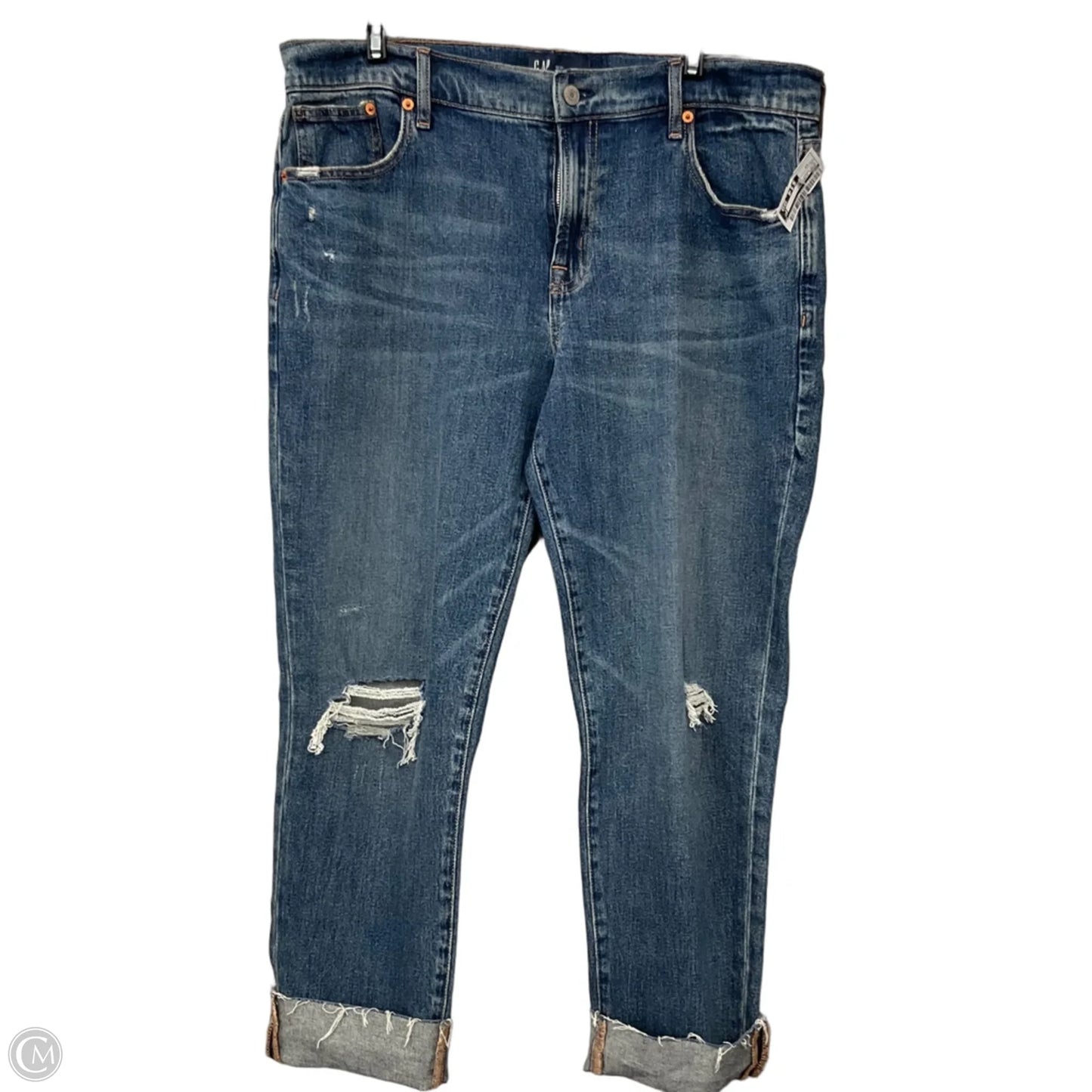 Jeans Straight By Gap In Blue Denim, Size: 12
