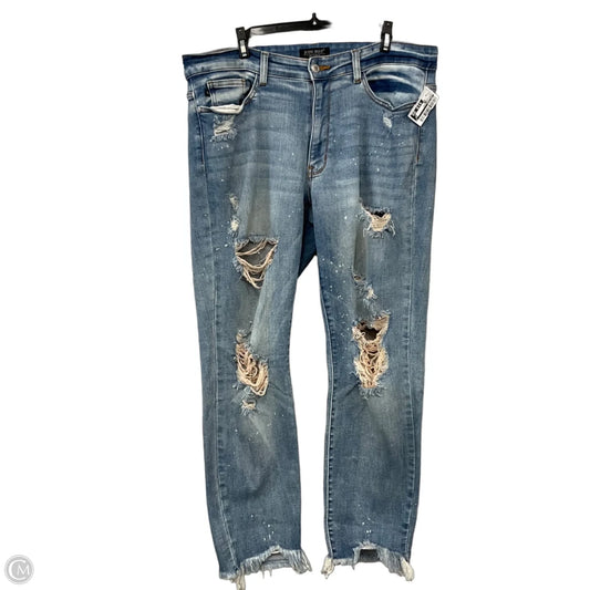 Jeans Boyfriend By Judy Blue In Blue Denim, Size: 14