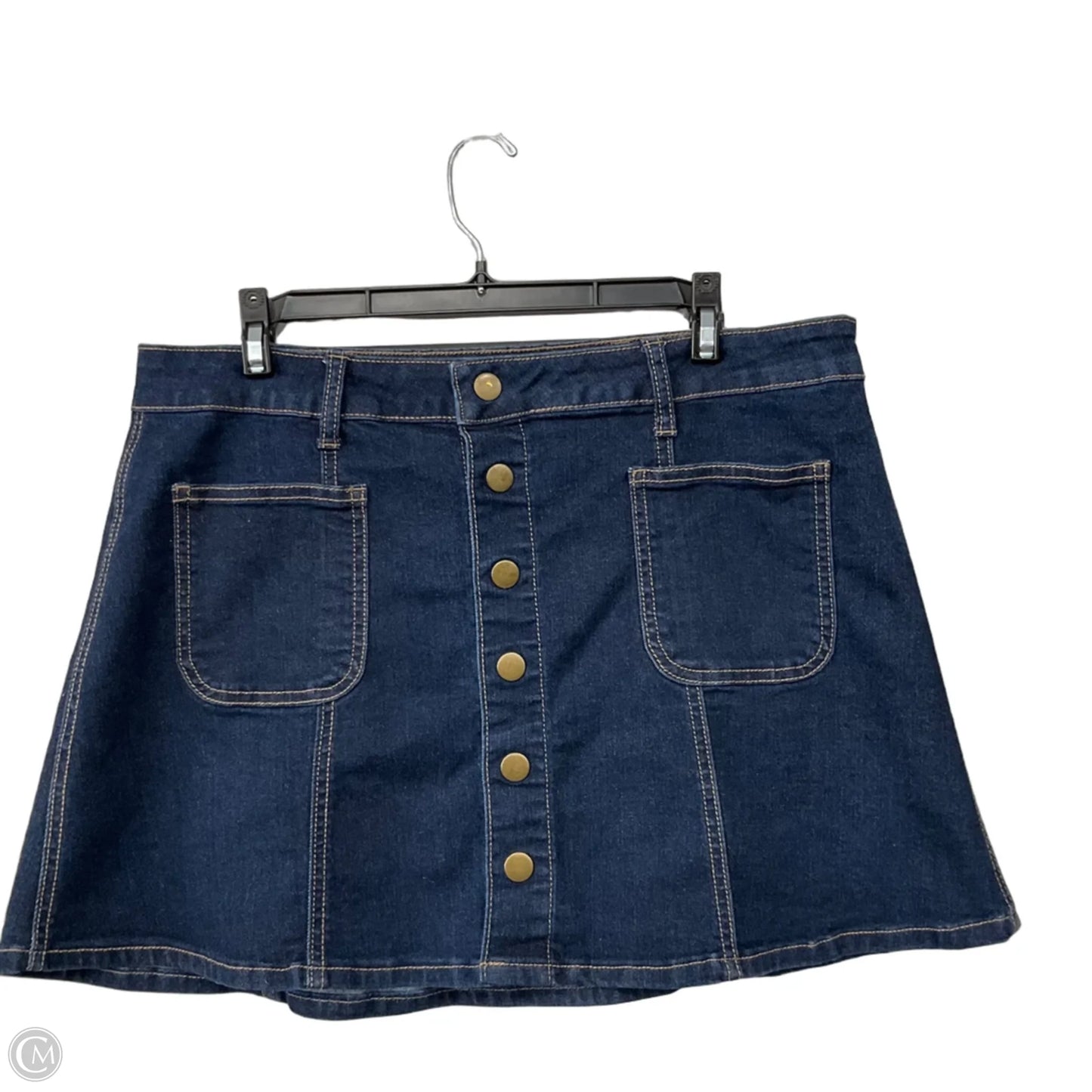 Skirt Mini & Short By Altard State In Blue Denim, Size: L