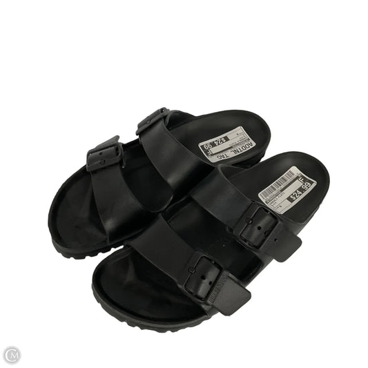 Sandals Flats By Birkenstock In Black, Size: 6