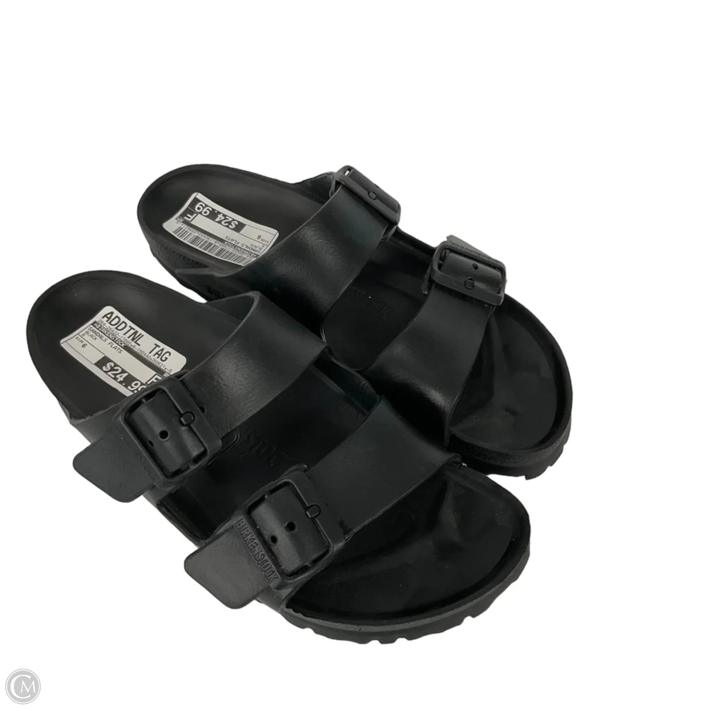 Sandals Flats By Birkenstock In Black, Size: 6