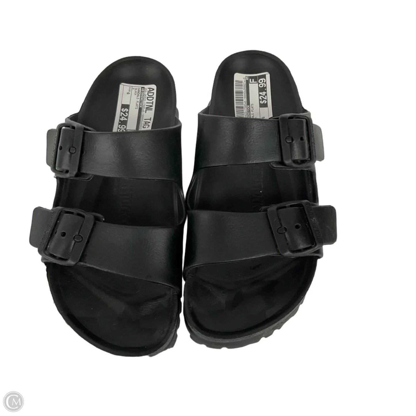 Sandals Flats By Birkenstock In Black, Size: 6