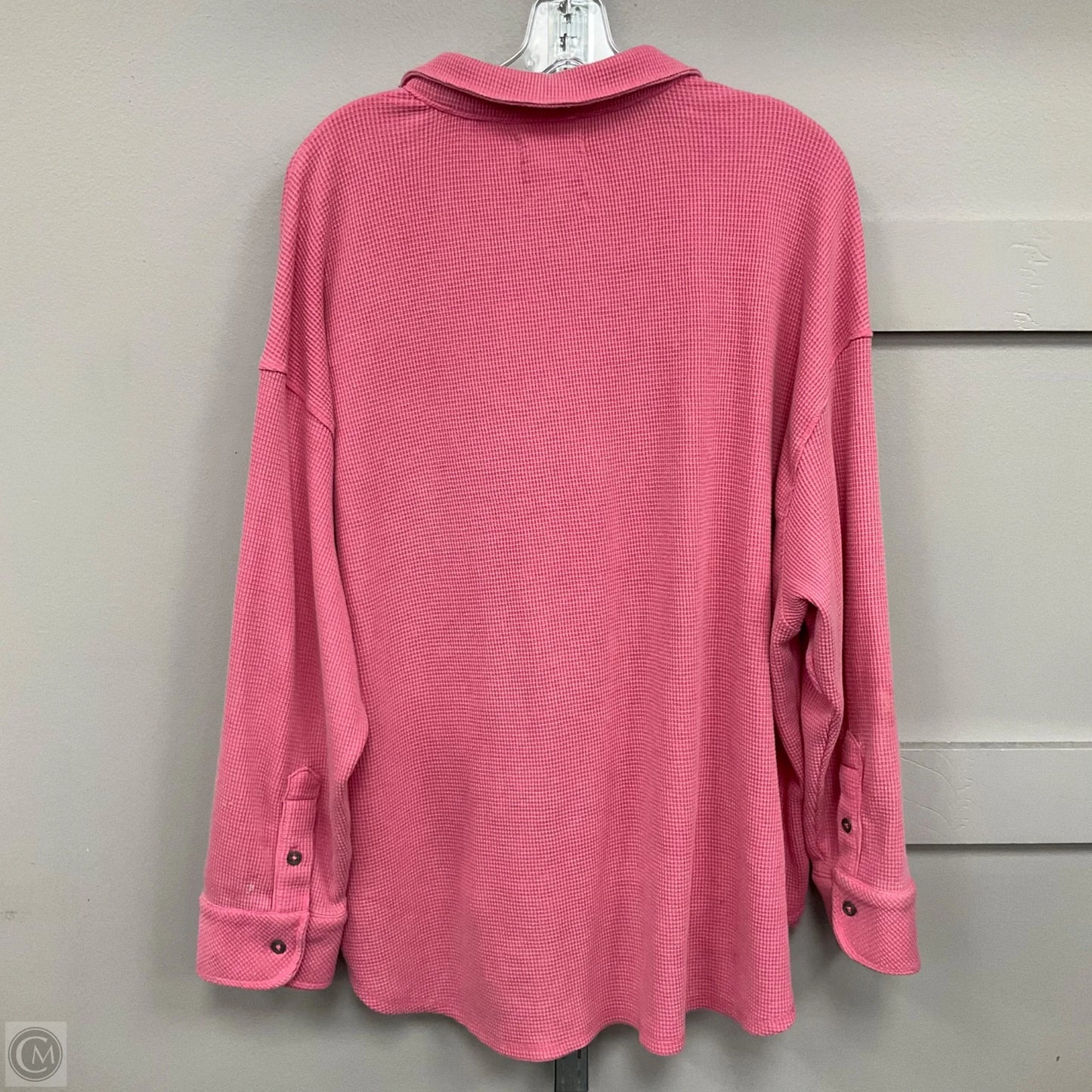 Jacket Shirt By Simply Southern In Pink, Size: L