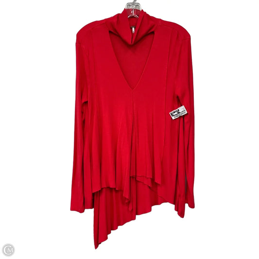 Asymmetrical Top Long Sleeve By Free People In Red, Size: S
