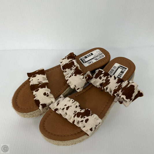 Sandals Flats By Altard State In Brown & White, Size: 8