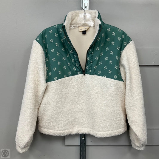 Jacket Faux Fur & Sherpa By Universal Thread In Green & White, Size: S