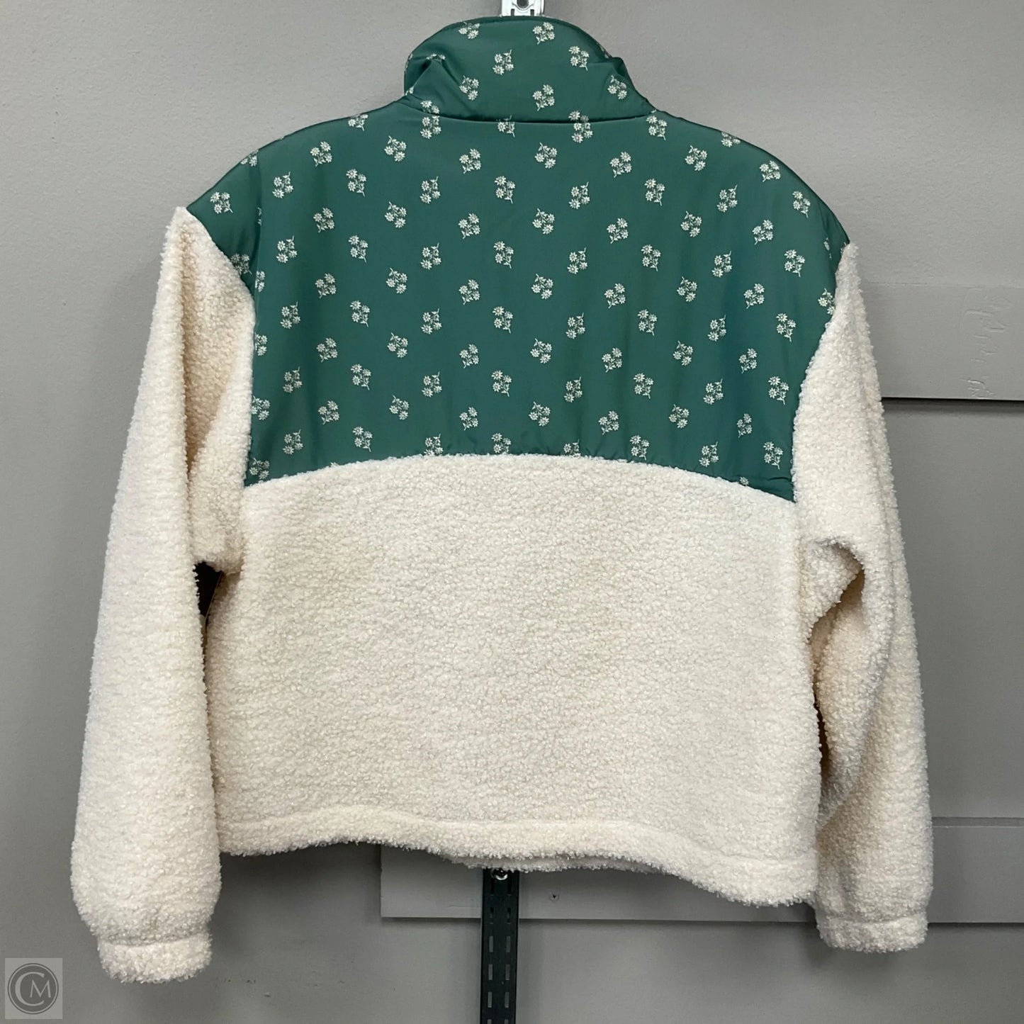 Jacket Faux Fur & Sherpa By Universal Thread In Green & White, Size: S