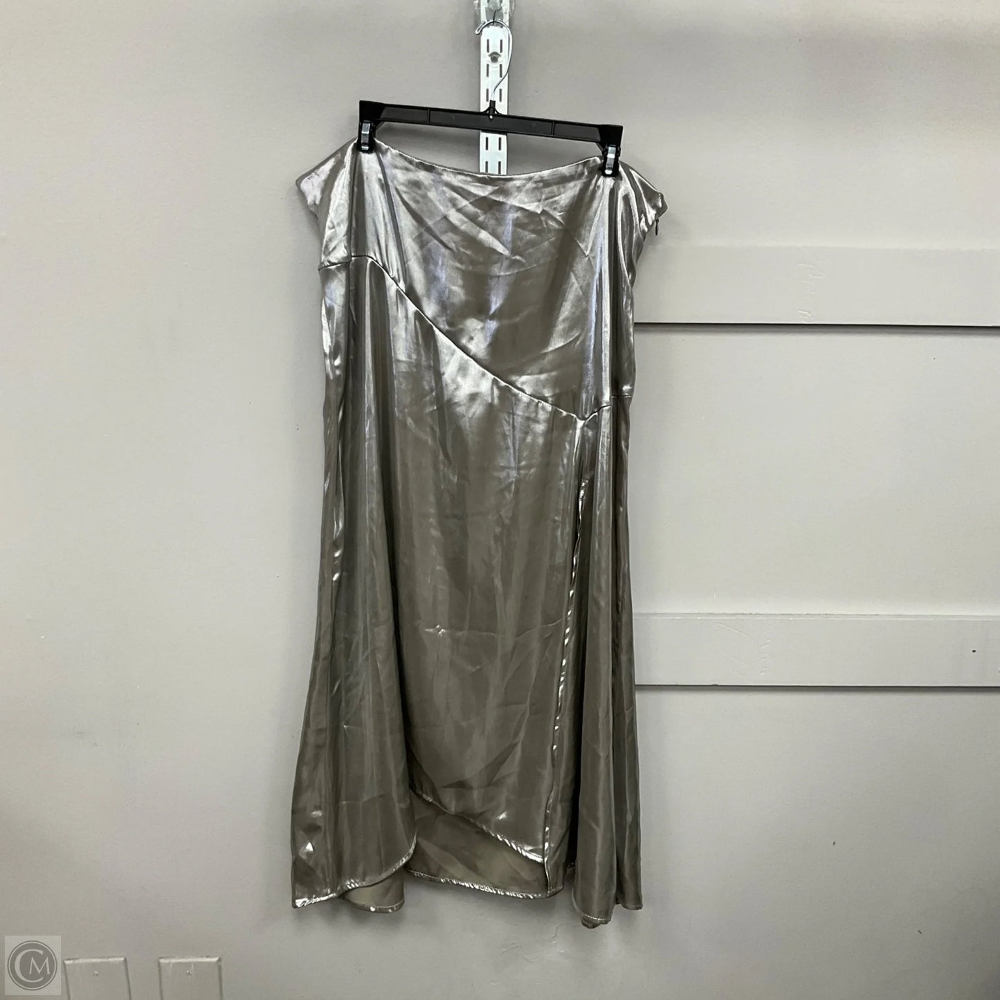 Skirt Maxi By Clothes Mentor In Silver, Size: L