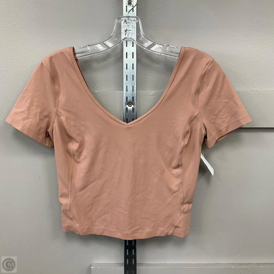 Athletic Top Short Sleeve By Lululemon In Tan, Size: 6