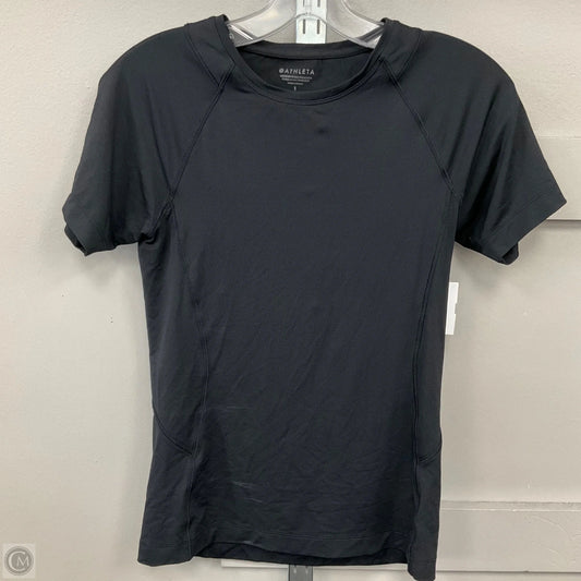 Athletic Top Short Sleeve By Athleta In Black, Size: S