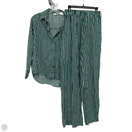Pants Set 2pc By Fashion Nova In Green & White, Size: M