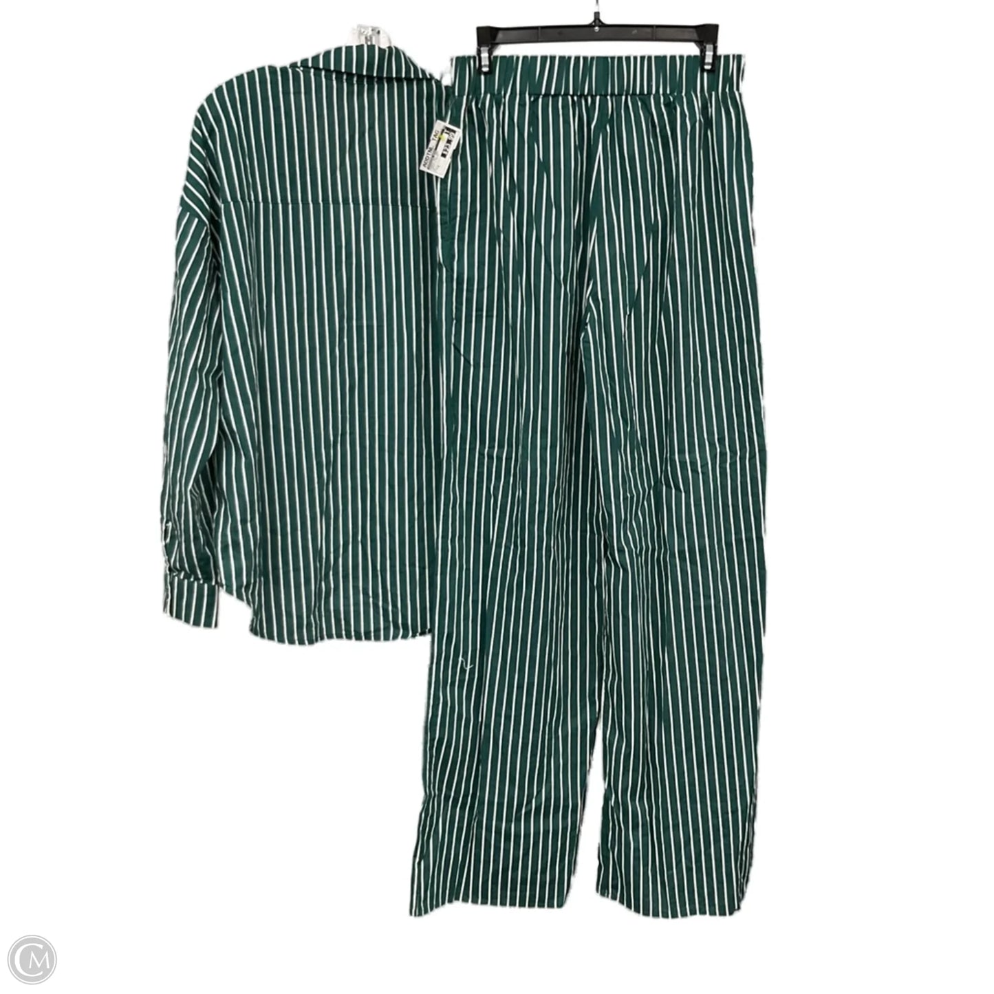 Pants Set 2pc By Fashion Nova In Green & White, Size: M