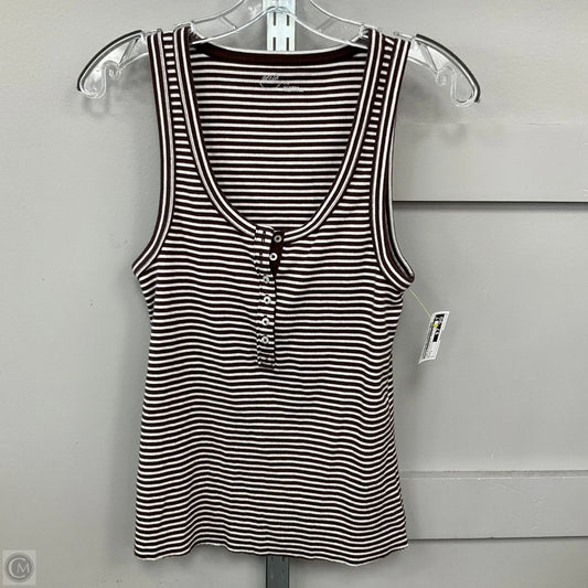 Top Sleeveless Basic By Aerie In Brown & White, Size: L
