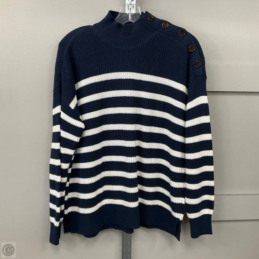 Sweater By Loft In Blue & White, Size: M