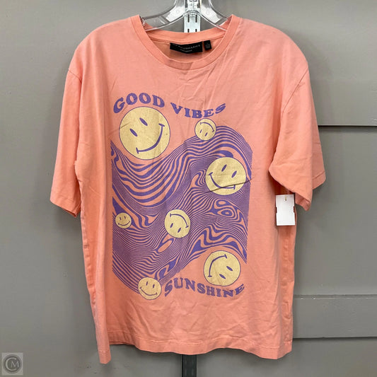 Top Short Sleeve By No Barriers In Peach, Size: S
