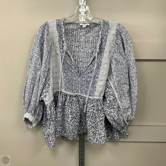 Top Long Sleeve By American Eagle In Blue, Size: M