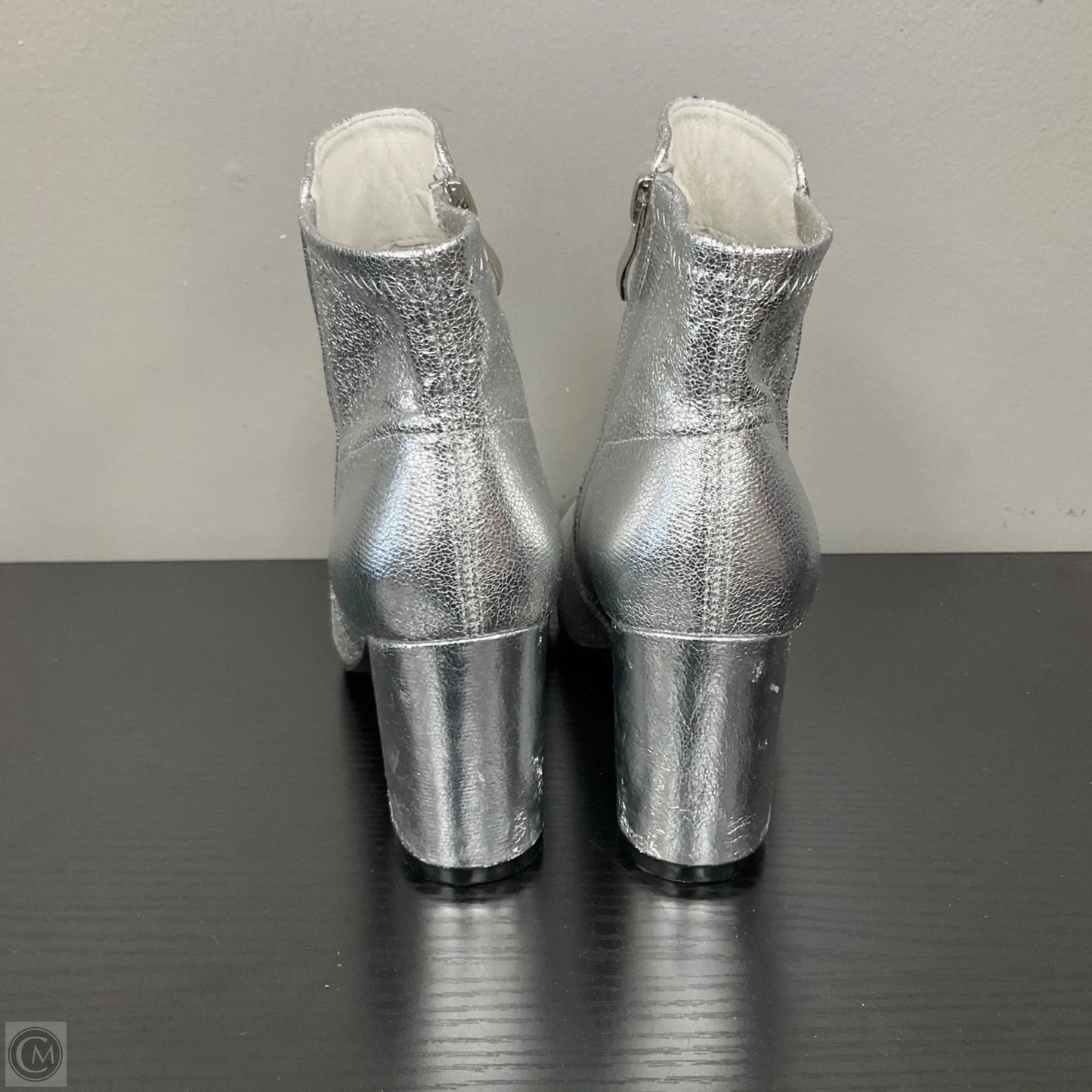 Boots Ankle Flats By Mia In Silver, Size: 6.5