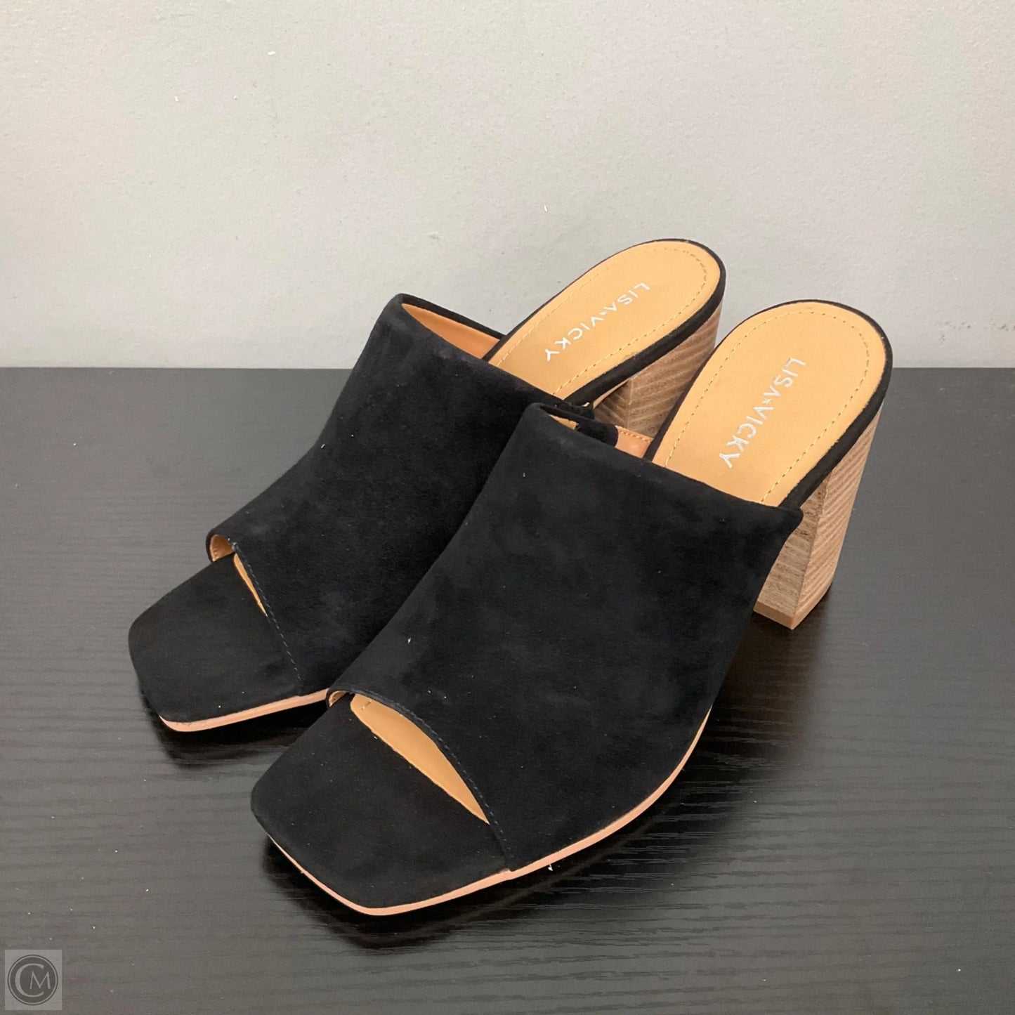 Sandals Heels Block By Clothes Mentor In Black, Size: 8