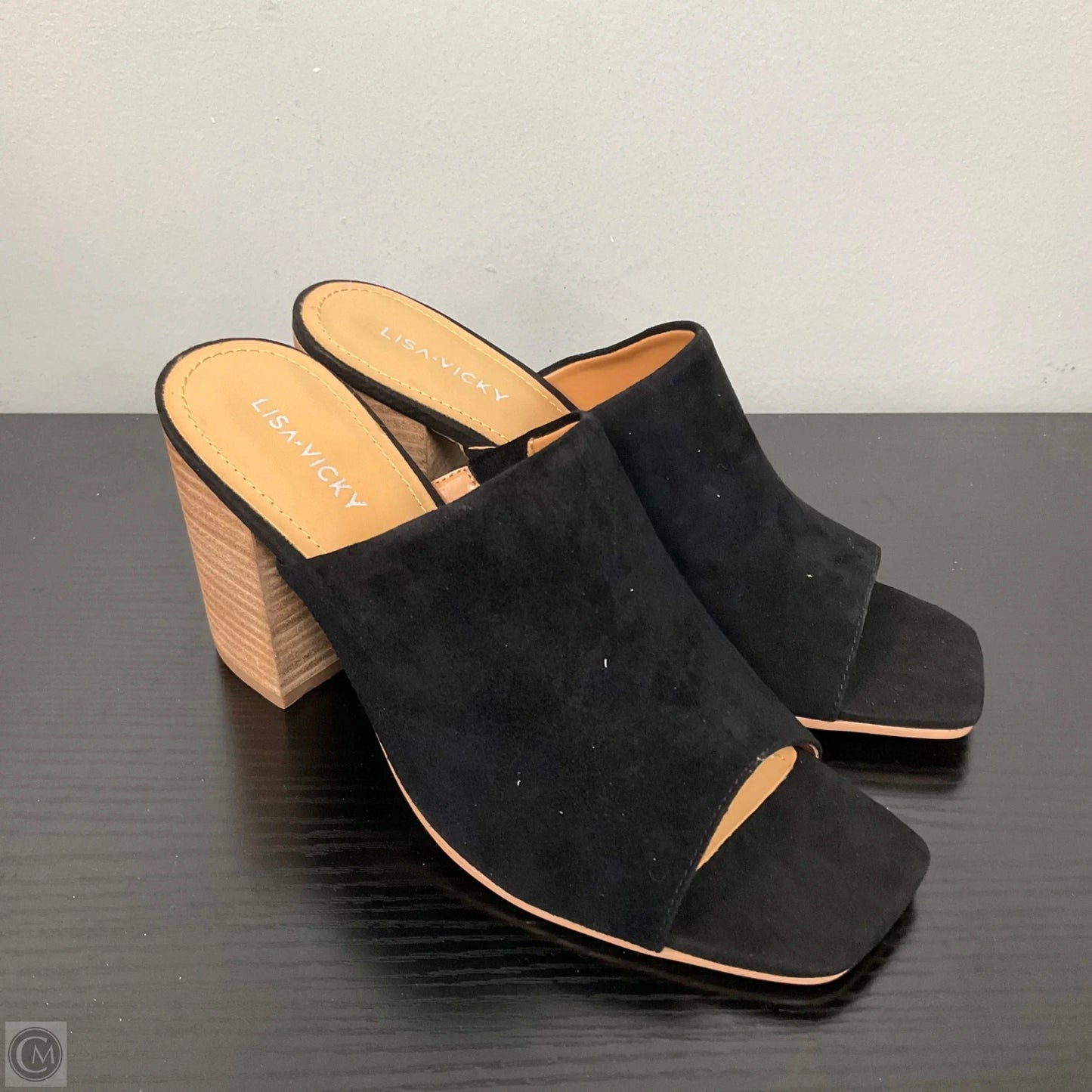 Sandals Heels Block By Clothes Mentor In Black, Size: 8