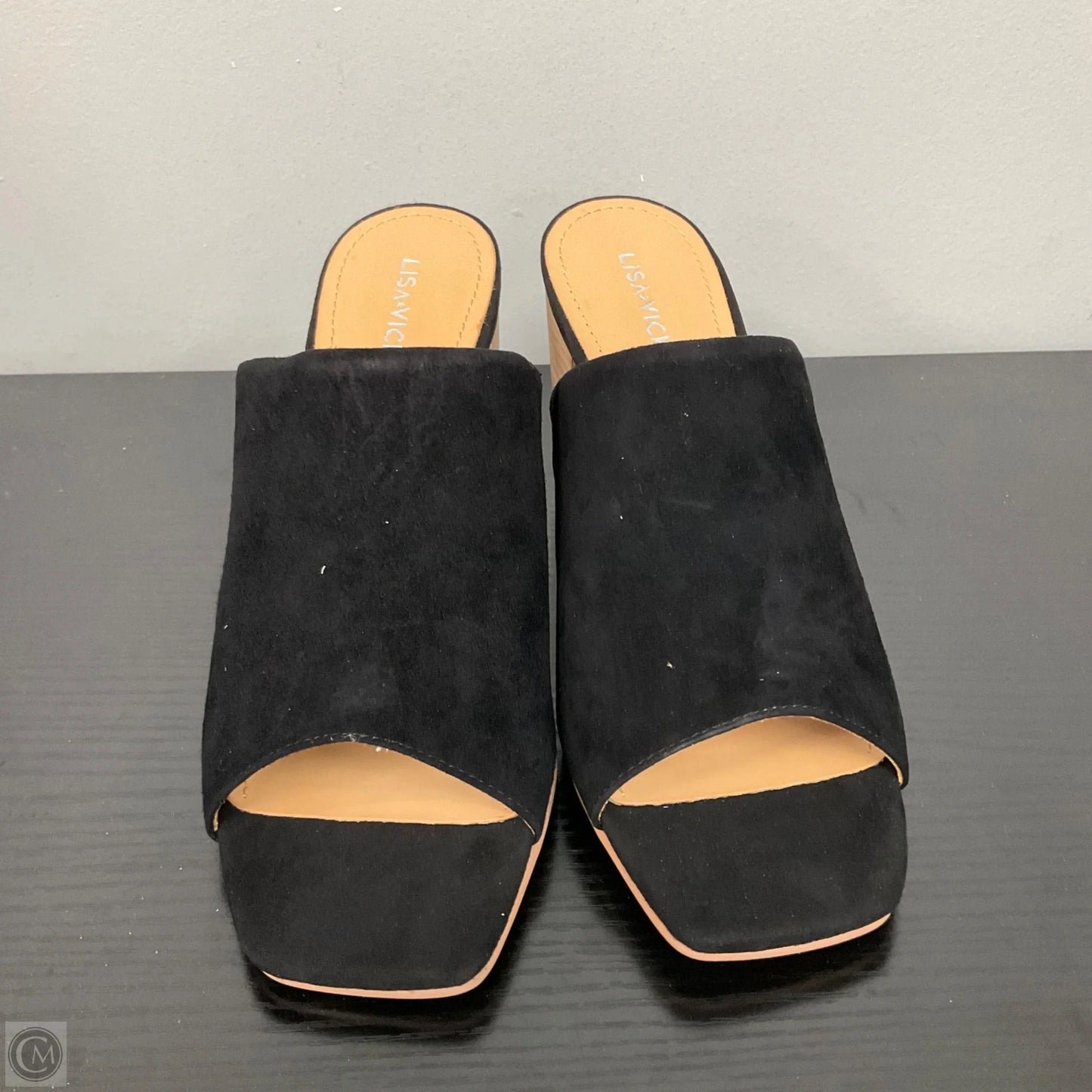Sandals Heels Block By Clothes Mentor In Black, Size: 8