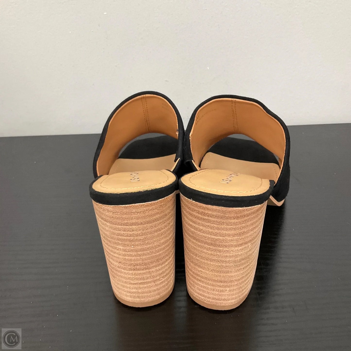 Sandals Heels Block By Clothes Mentor In Black, Size: 8