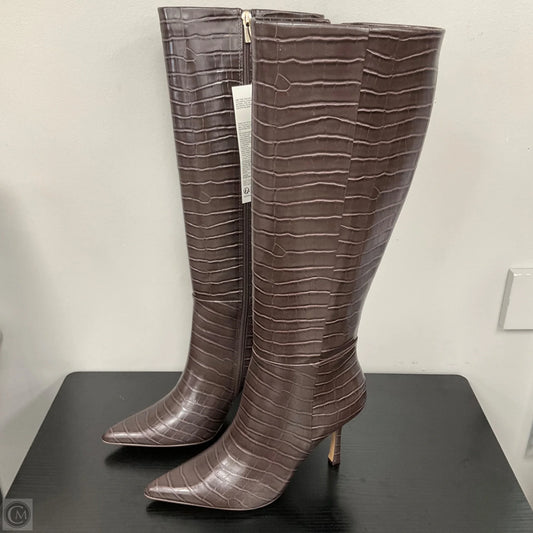 Boots Knee Heels By The Drop In Brown, Size: 9