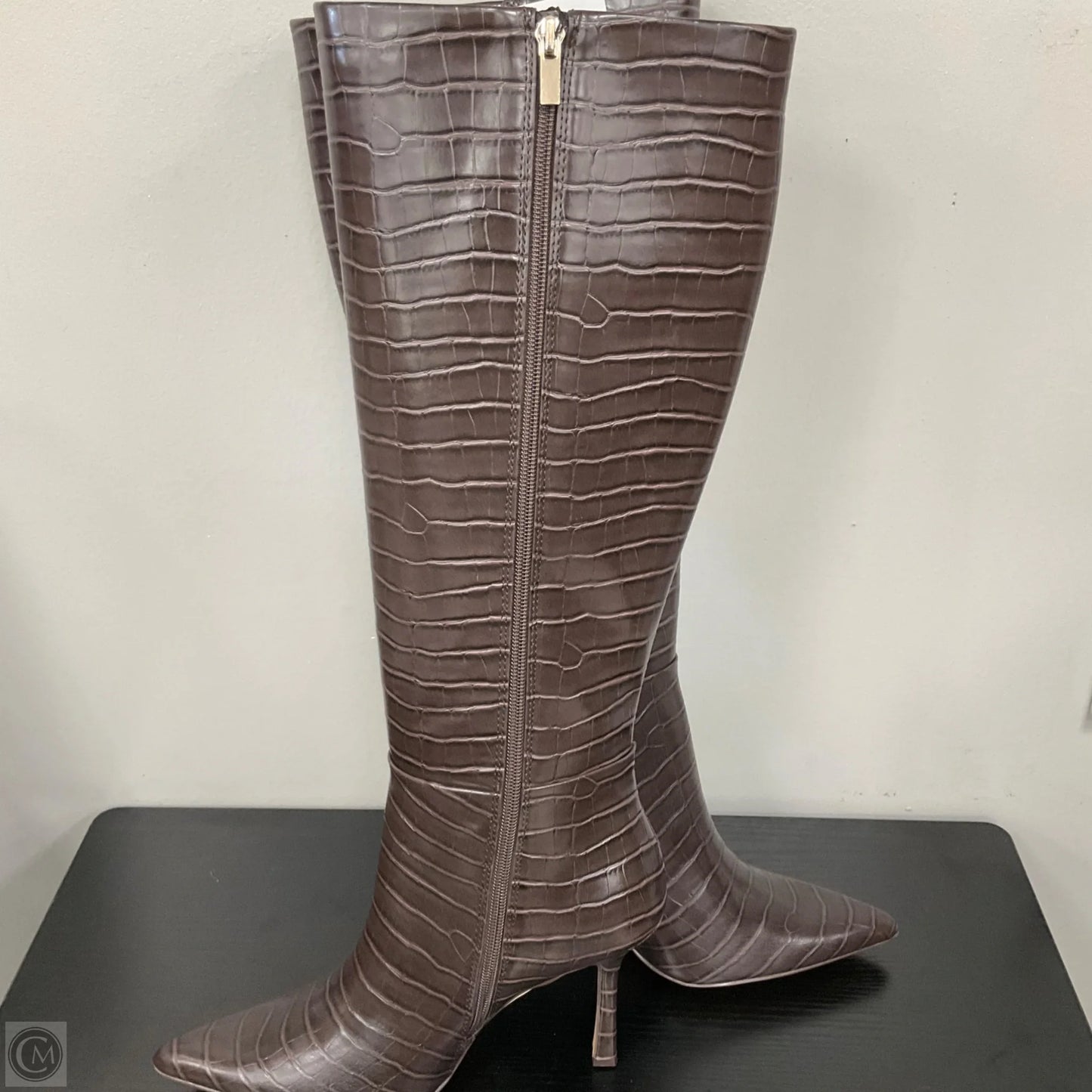 Boots Knee Heels By The Drop In Brown, Size: 9