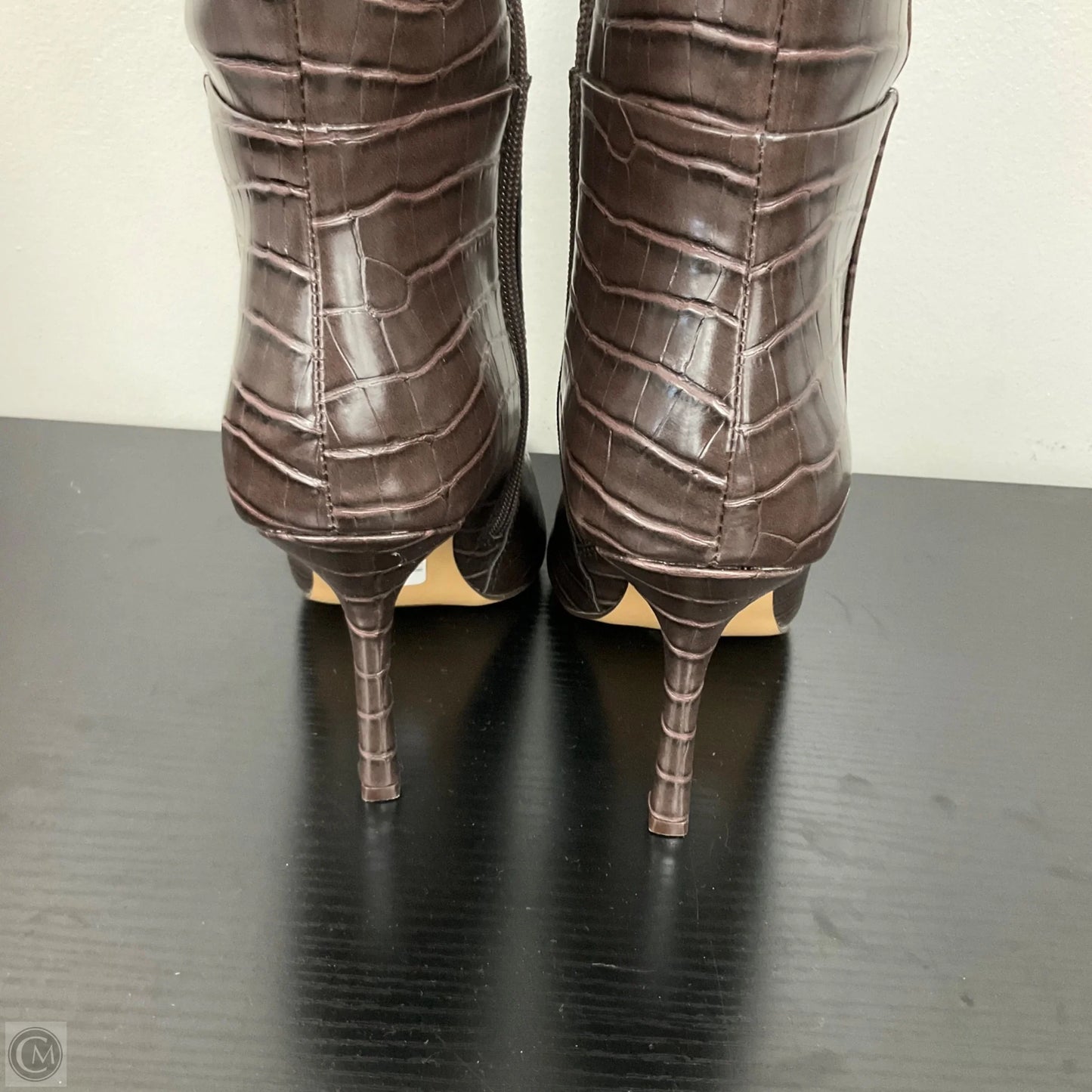 Boots Knee Heels By The Drop In Brown, Size: 9