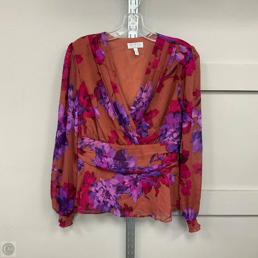 Top Long Sleeve By Sofia By Sofia Vergara In Orange & Purple, Size: S
