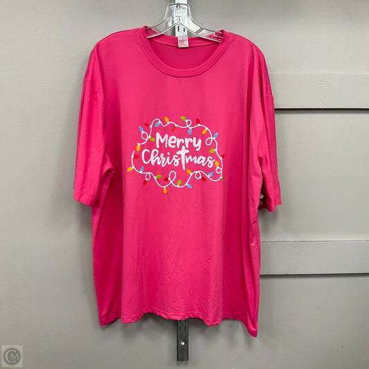 Top Short Sleeve By Cmf In Pink, Size: 4x