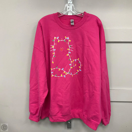 Sweatshirt Crewneck By Gildan In Pink, Size: 3x